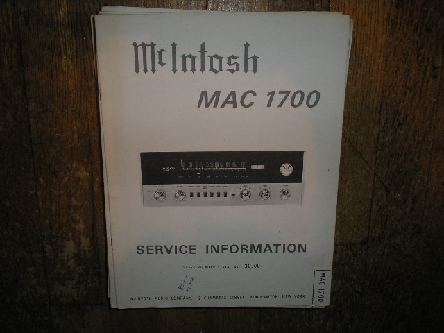 Mcintosh mac 1700 service manual free
